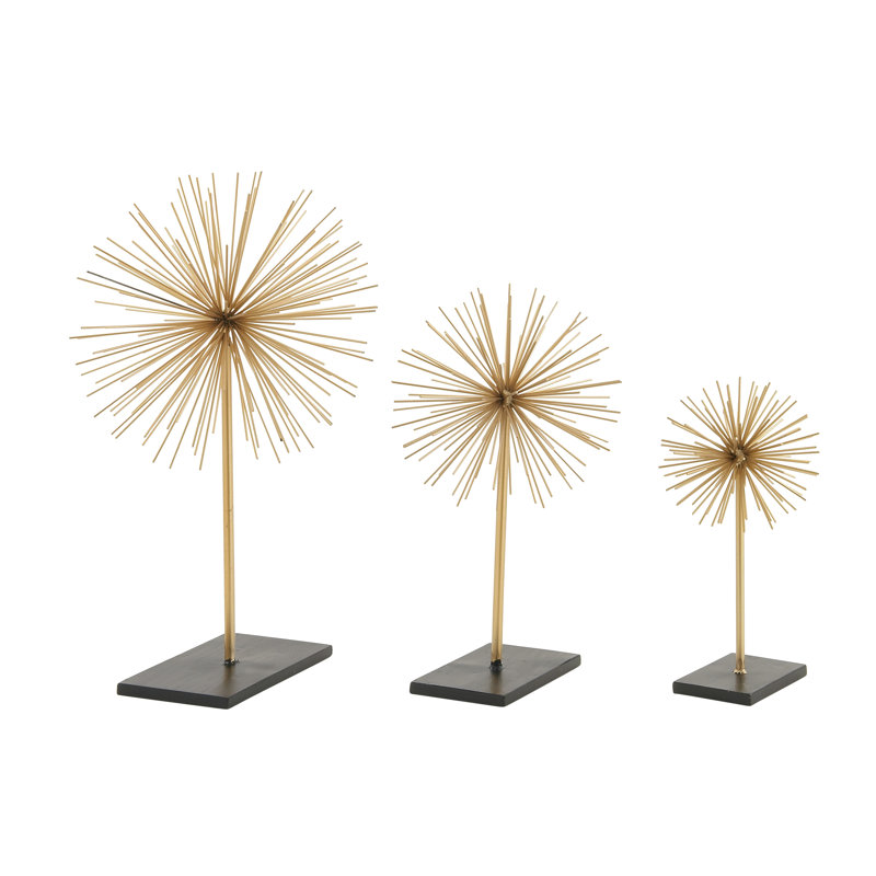 3 Piece Metal 3D Star Sculpture Set