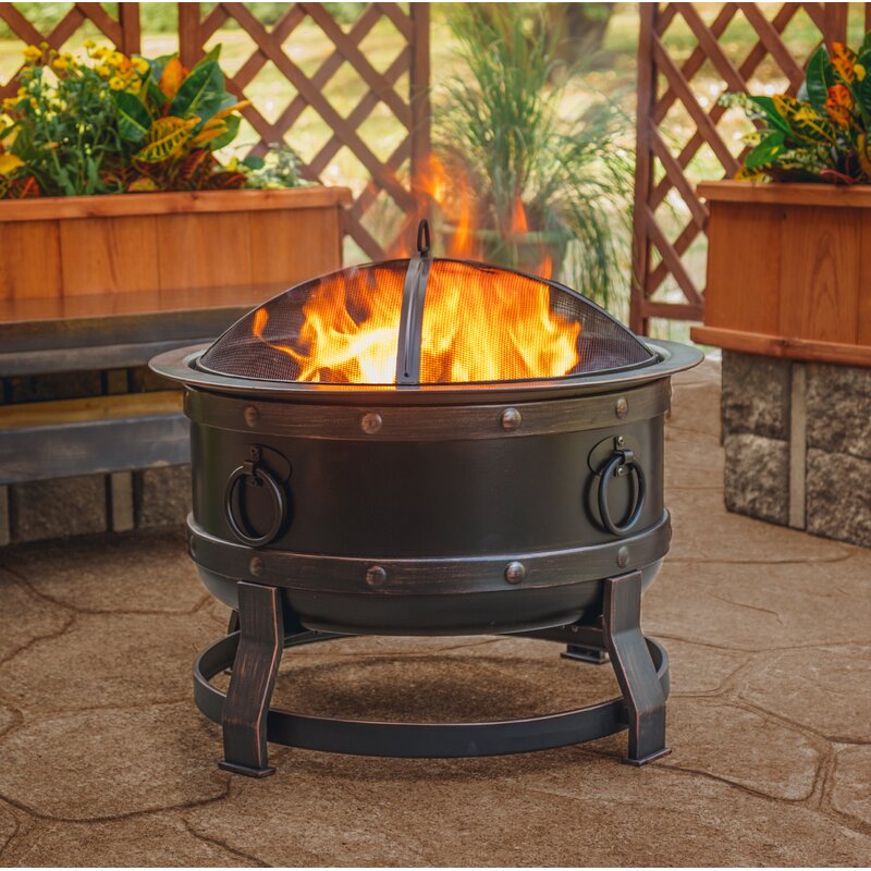 Ebern Designs Trollinger Steel Wood Burning Fire Pit ...