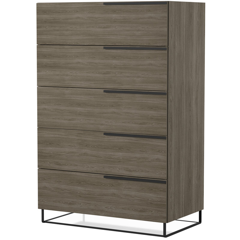 Mercury Row Mraz Walnut 5 Drawer Chest Reviews Wayfair