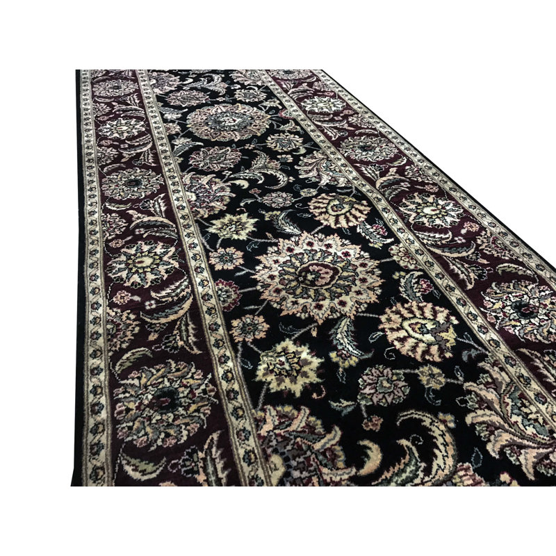 Bokara Rug Co Inc Runner Oriental Hand Knotted Wool Black Wine Area Rug Wayfair
