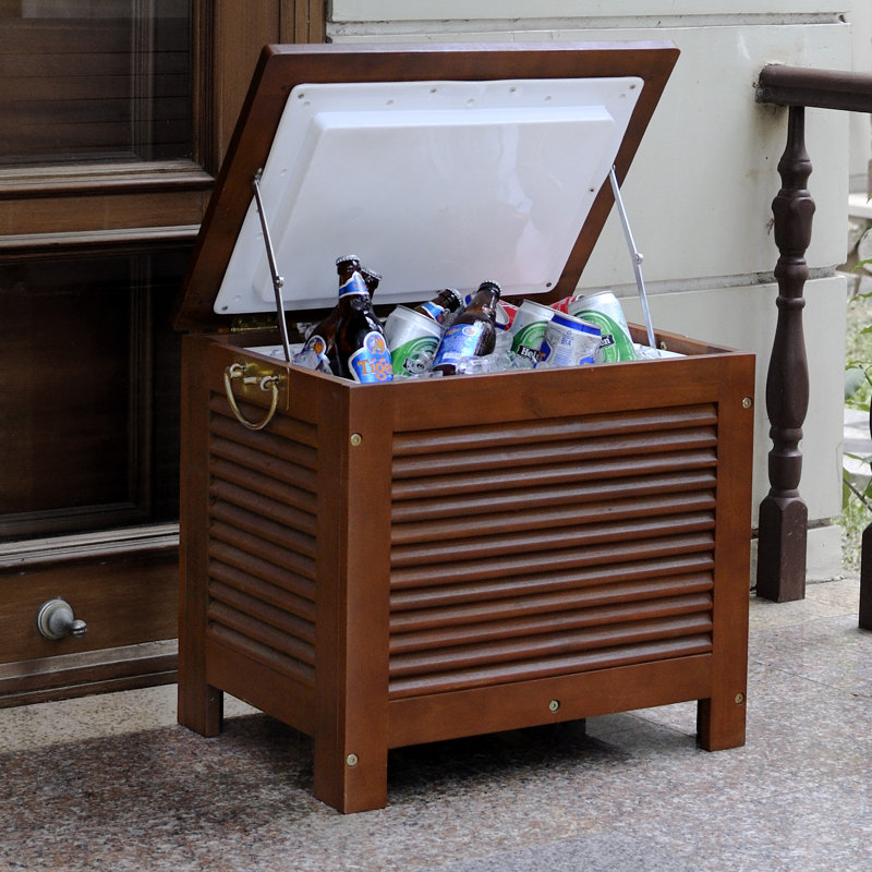 Merry Products 54 9 Qt Outdoor Wooden Patio Cooler Reviews 54 9 Qt Outdoor Wooden Patio Cooler