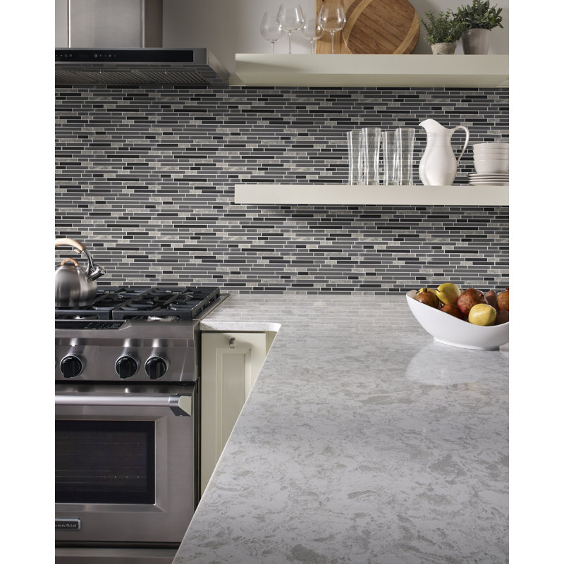 X 4 Mm Glass Stone And Metal Mesh Mounted Mosaic Tile X 12 In Urban Loft Interlocking 12 In Tools Home Improvement Tiles