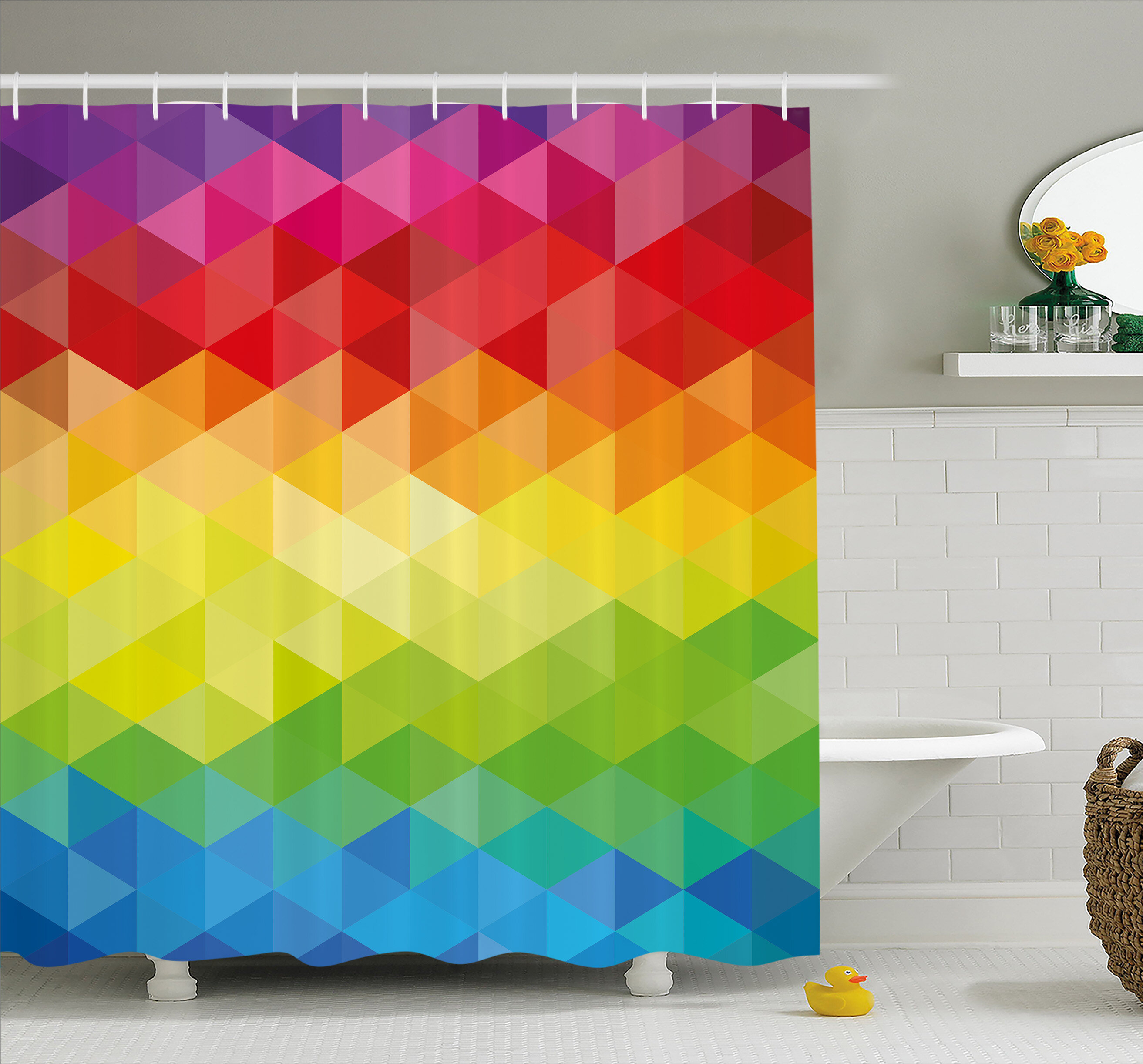 colourful shower curtain