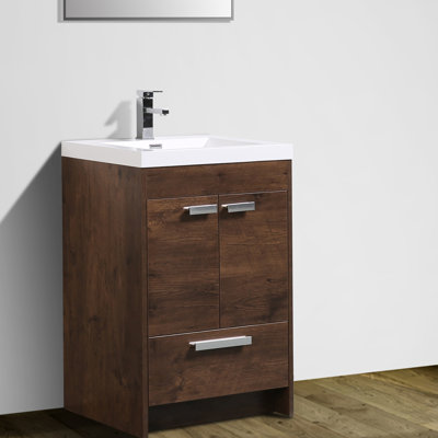 Zuzanna 24 Single Bathroom Vanity Set Orren Ellis Base Finish Rosewood Single Bathroom Vanity Set Orren Ellis