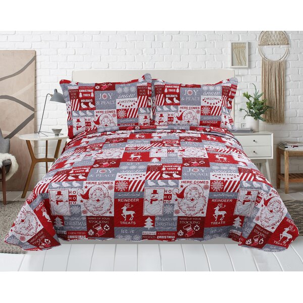 Collections Etc Christmas Lights Bed Sheet Set of 4 Multi Queen