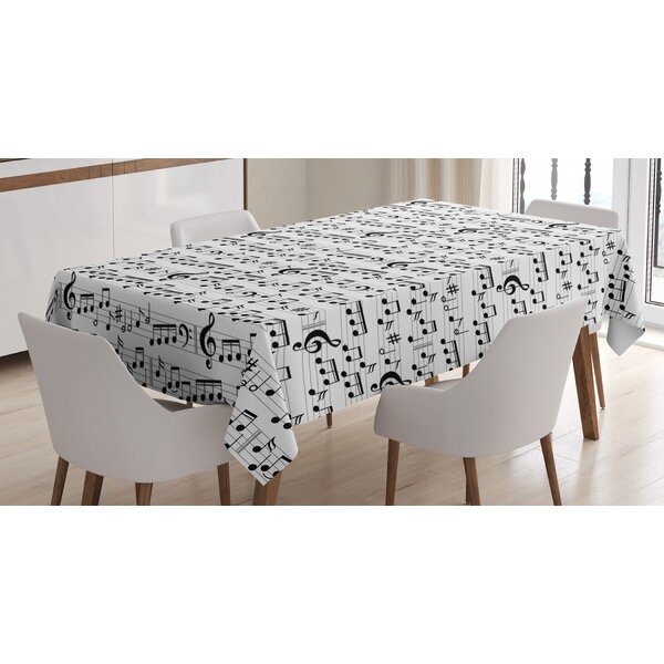 Piano Music Pattern Tablecloth Rectangular Cover Kitchen Dining Table Decor 
