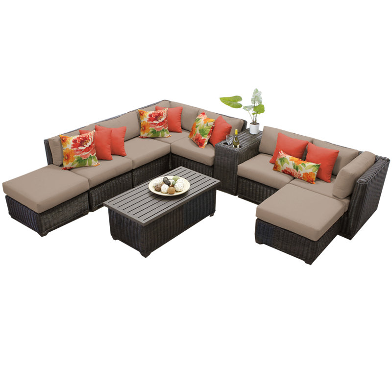Sol 72 Outdoor Fairfield 10 Piece Rattan Sectional Seating Group With Cushions Reviews Wayfair