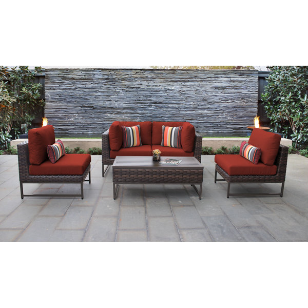 Nauvoo 5 Piece Rattan Sectional Seating Group With Cushions Joss Main