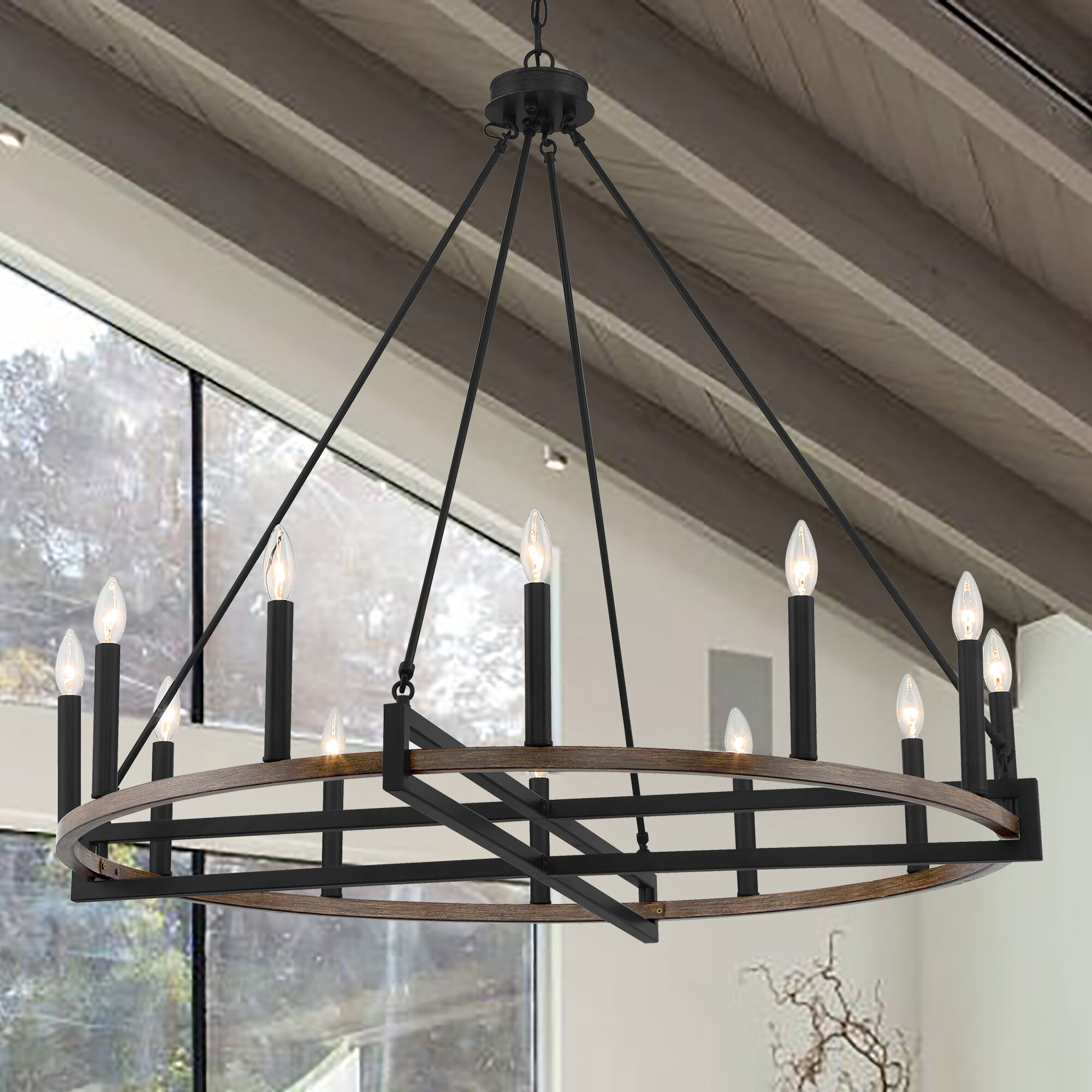 wagon wheel chandelier restoration hardware