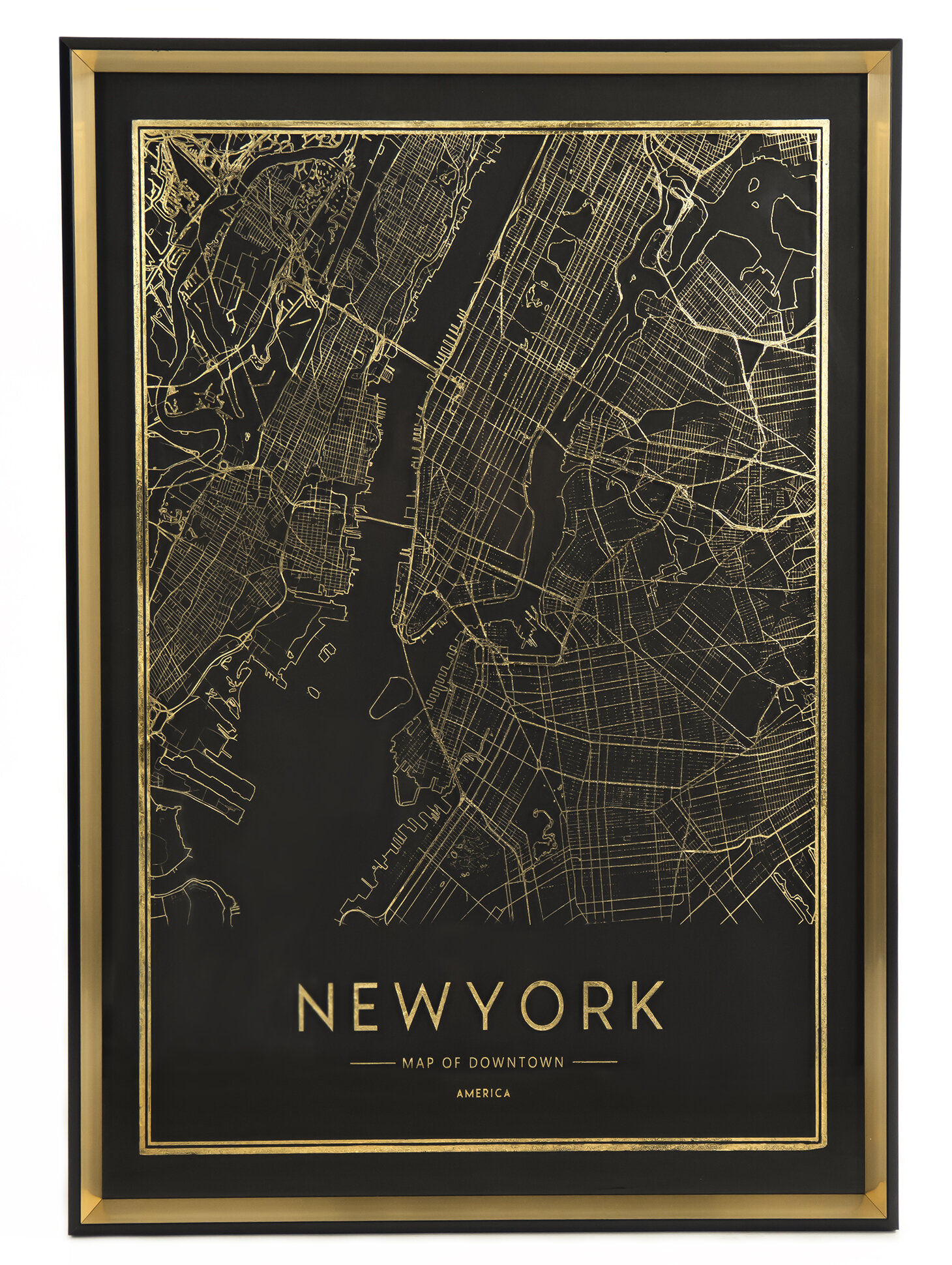 New York Map Art Mercer41 'New York Map' Art Print | Wayfair