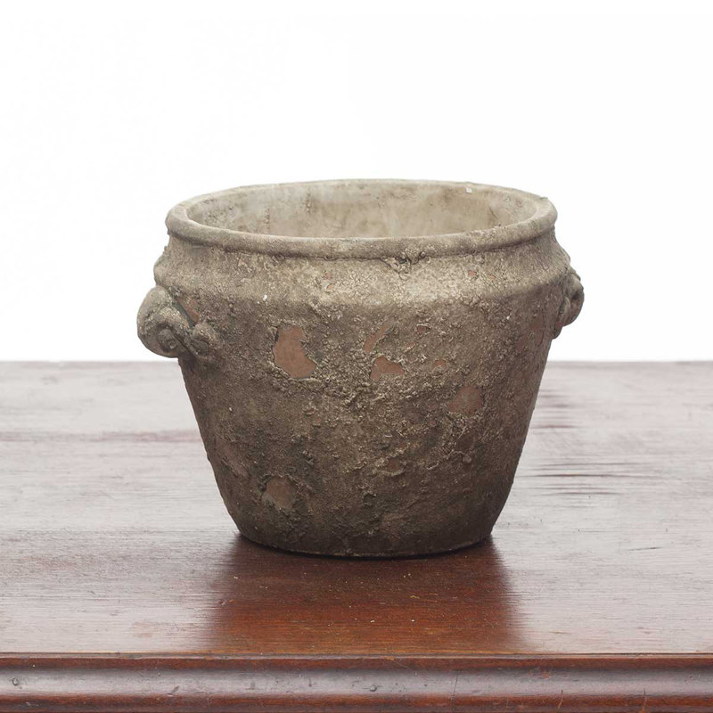 Chalk Decorative Aged Round Concrete Pot Planter