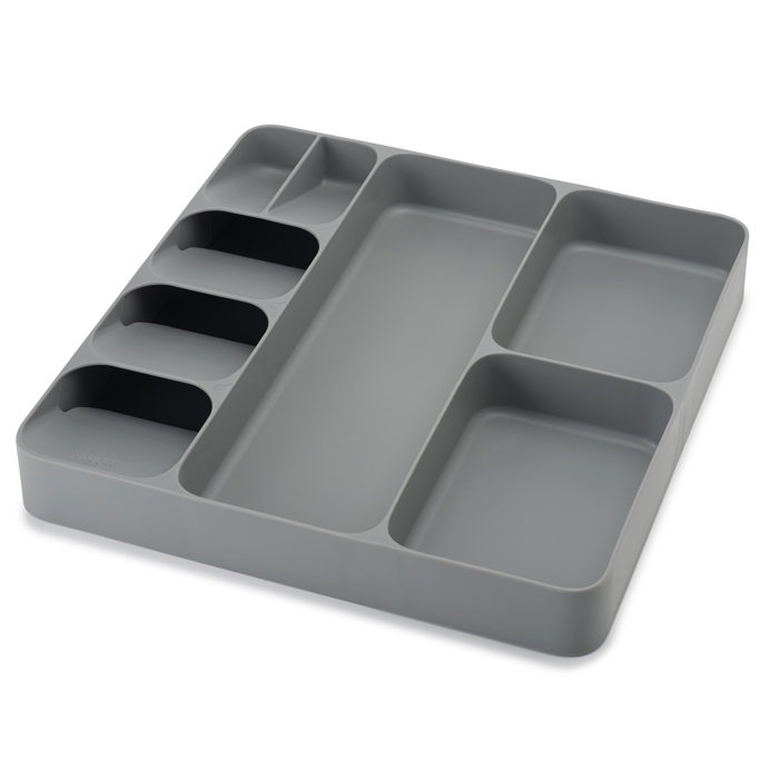 Black Bpa Free Plastic Cutlery Holder For Kitchen Drawers Mdesign
