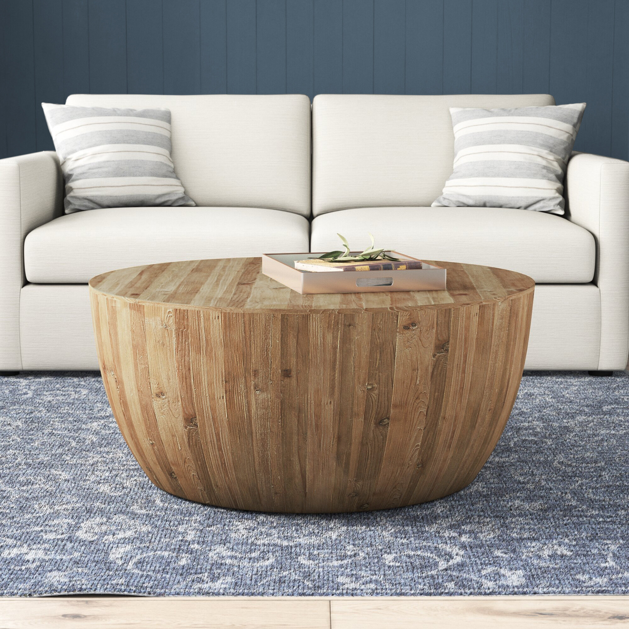 Birch Lane Hindsville Solid Wood Drum Coffee Table Reviews Wayfair