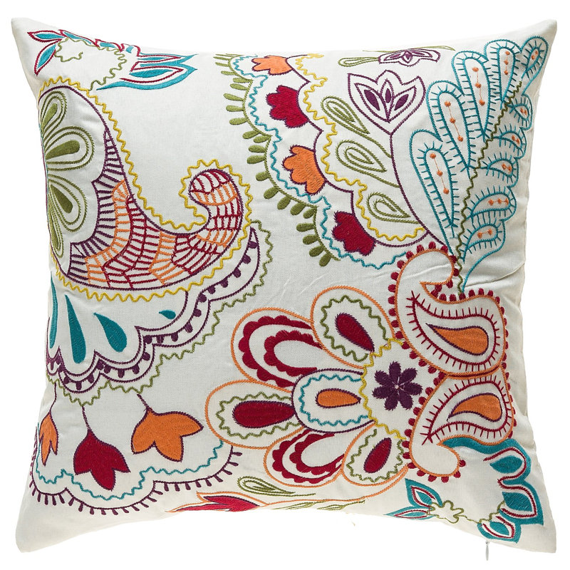 Bungalow Rose Earnhardt Colorful Paisley Throw Pillow Reviews