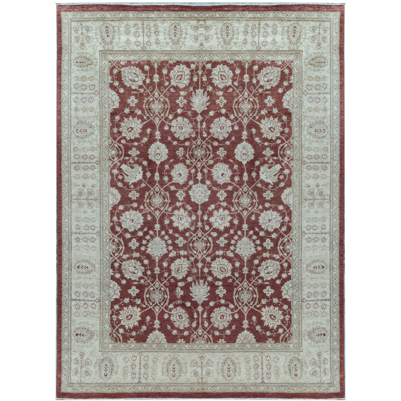 Bokara Rug Co Inc Ziegler Oriental Hand Knotted Wool Red Cream Area Rug Wayfair