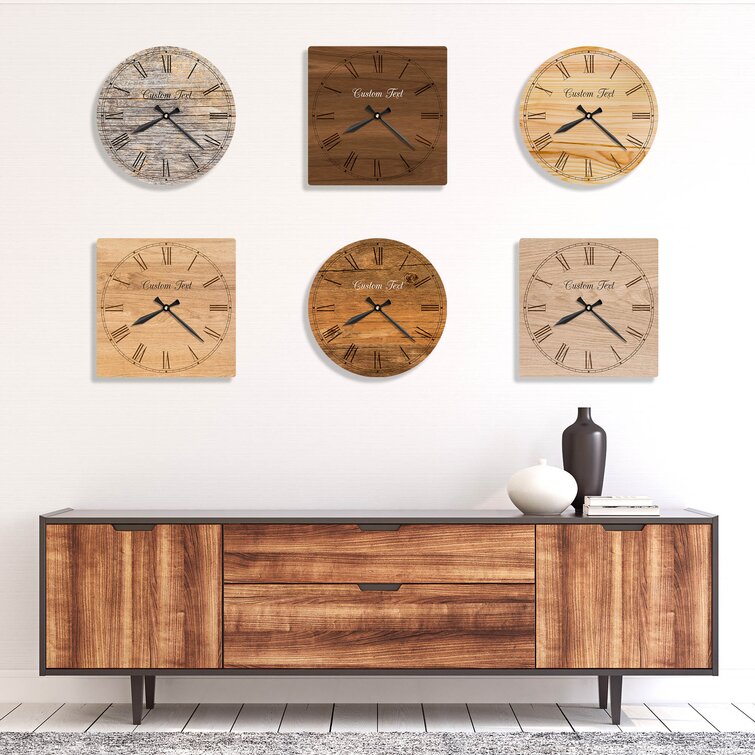 Personalized Who Cares Lake Wooden Clock Custom Whatever Clock Battery Operated Silent Non Ticking Numerals Wall Clocks Decorative for Home Kitchen Living Room Bedroom Office Gift