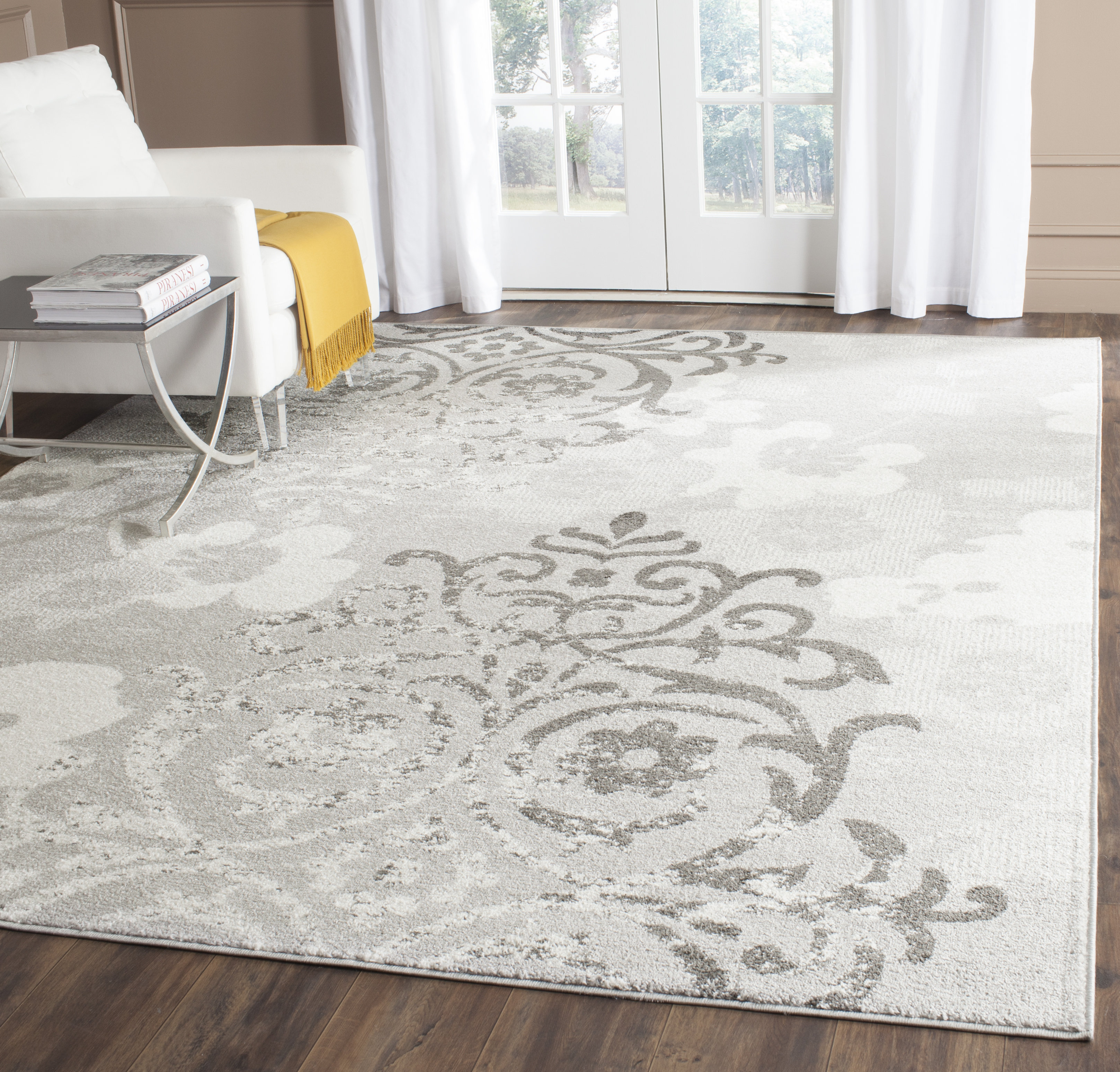 Willa Arlo Interiors Frizzell Floral Gray Area Rug Reviews Wayfair