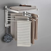 Evelyne Swivel Towel Bars with 4 Swing Out Arms for Bath Towel Wash Cloth 
