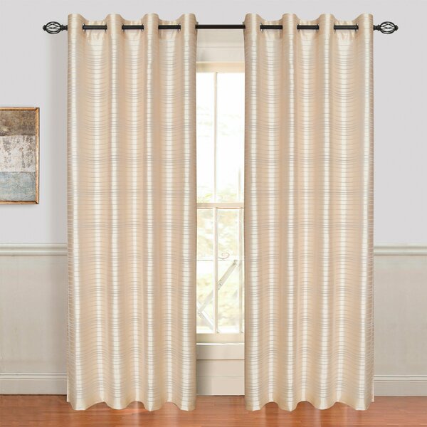 Lavish Home Maggie Striped Semi-Sheer Grommet Single ...