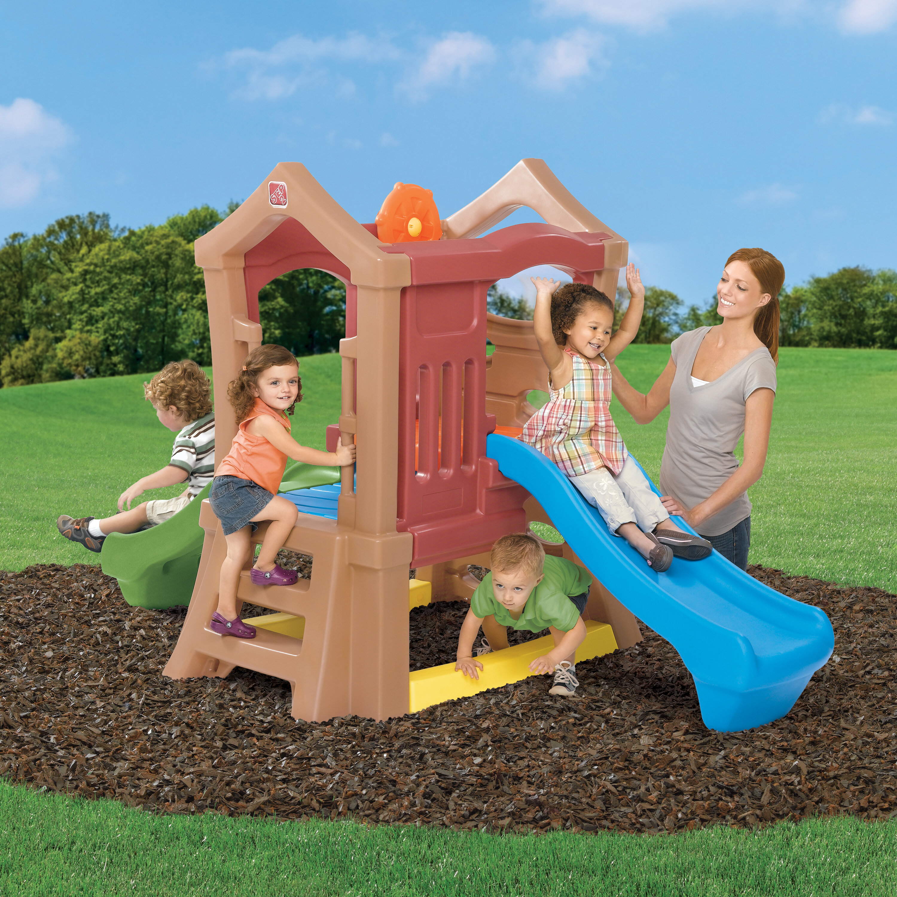 step2 lookout treehouse kids outdoor playset climber with slide