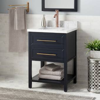 Signature Hardware Robertson Marble 25 Single Bathroom Vanity Set Perigold