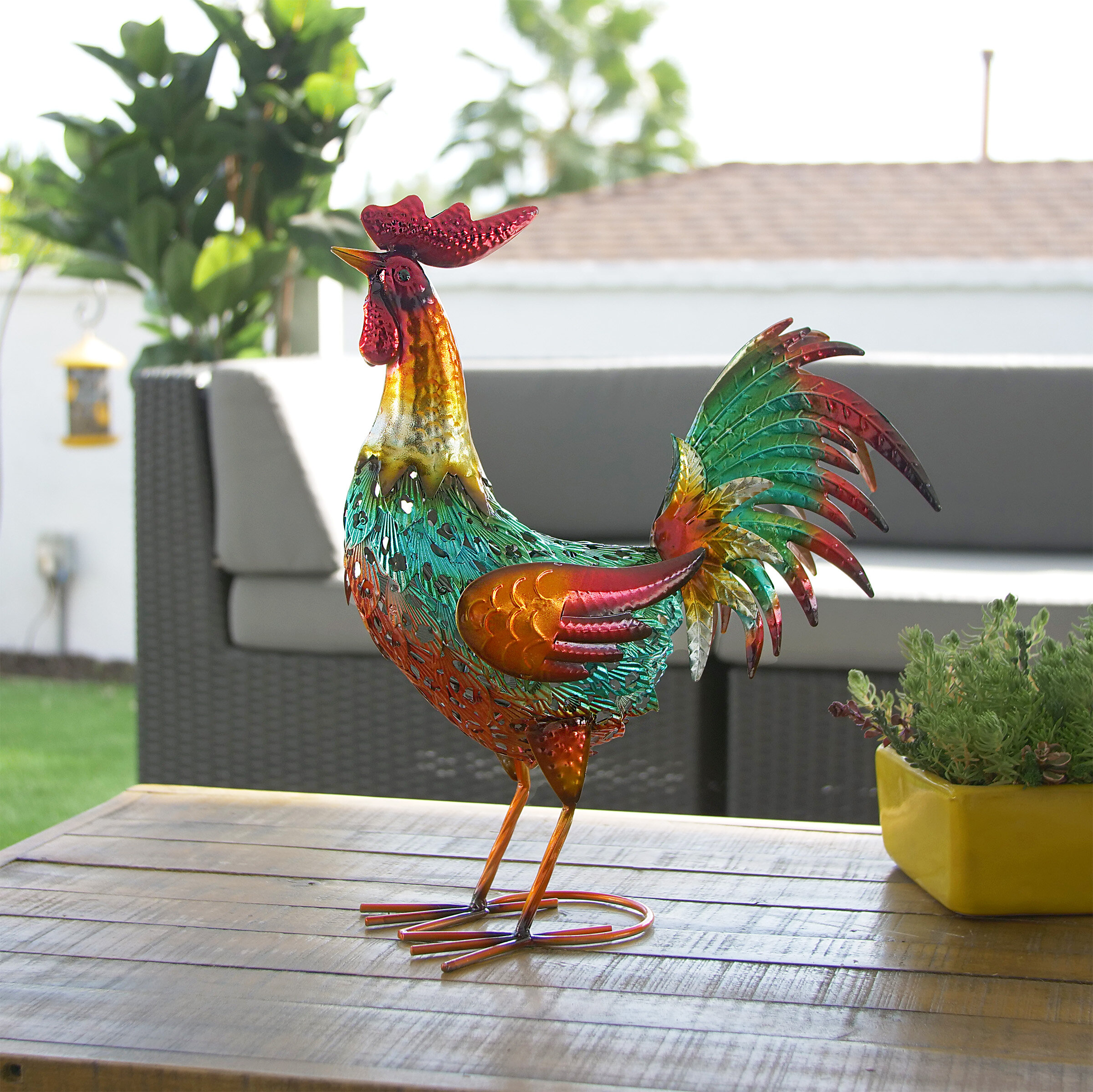Details about   PRICE REDUCED 17.5 Inch Resin Crowing Rooster Statue 2308 