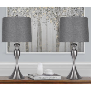 silver grey bedside lamps