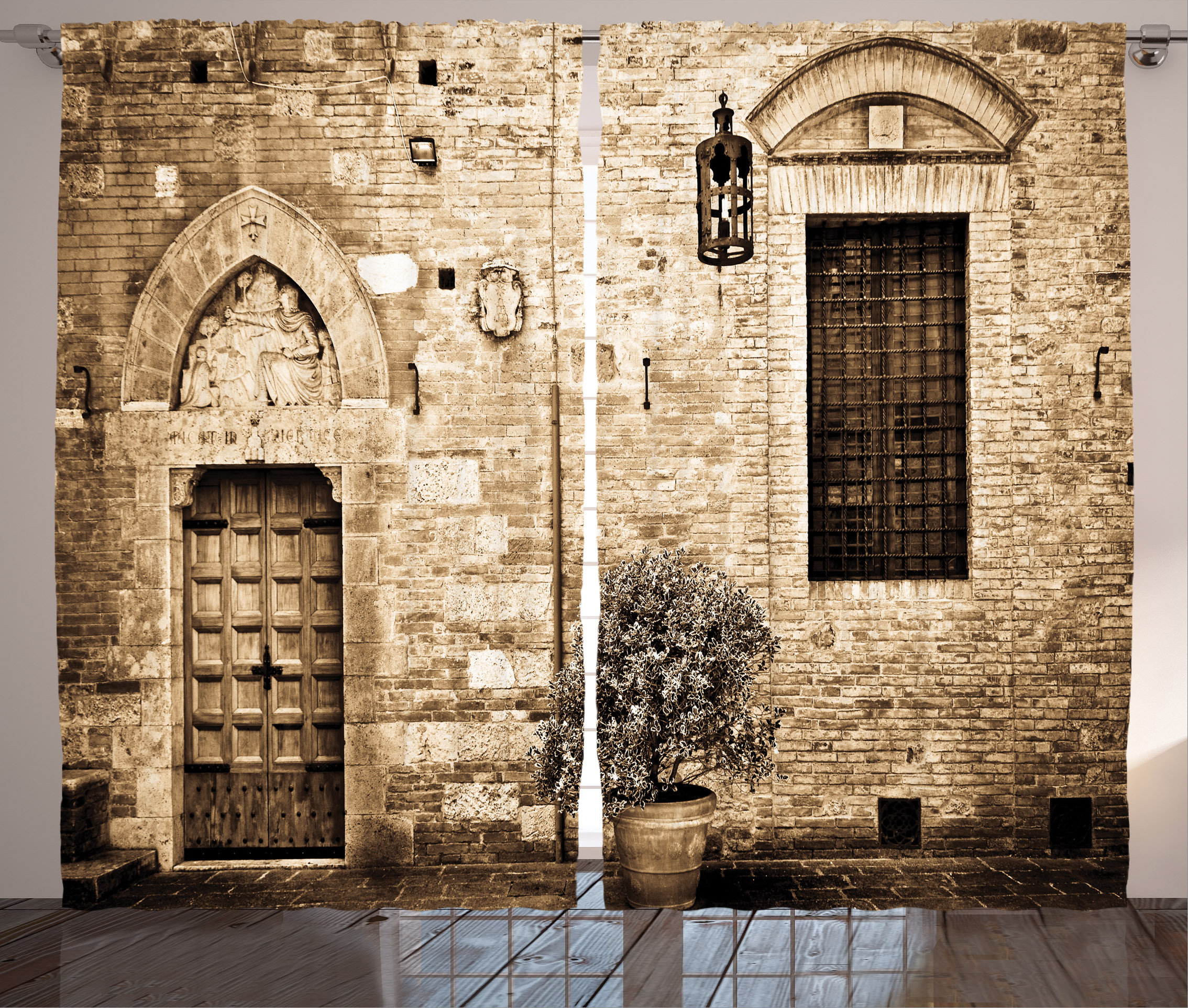 East Urban Home Doorway Decor Graphic Print Room Darkening Rod