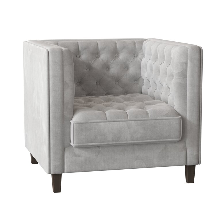 square tufted armchair