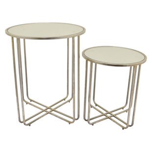 Lansdown Metal Mirror Top End Table (Set Of 2) by Mercer41 Coupon