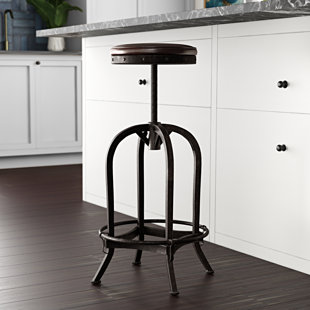 Go to store & view more images Alkaios Adjustable Height Swivel Bar Stool by Mercury Row