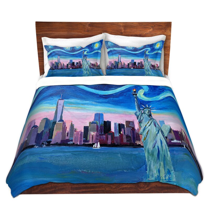 East Urban Home Starry Night New York City Duvet Cover Set Wayfair