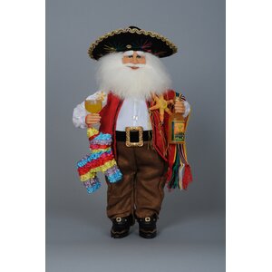 Christmas Fiesta Santa Figurine