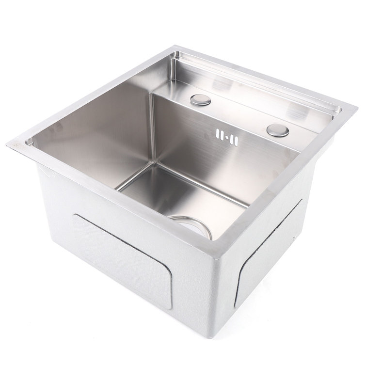 DENFER 9-Inch Deep Hidden Stainless Steel Kitchen Sink Square ...