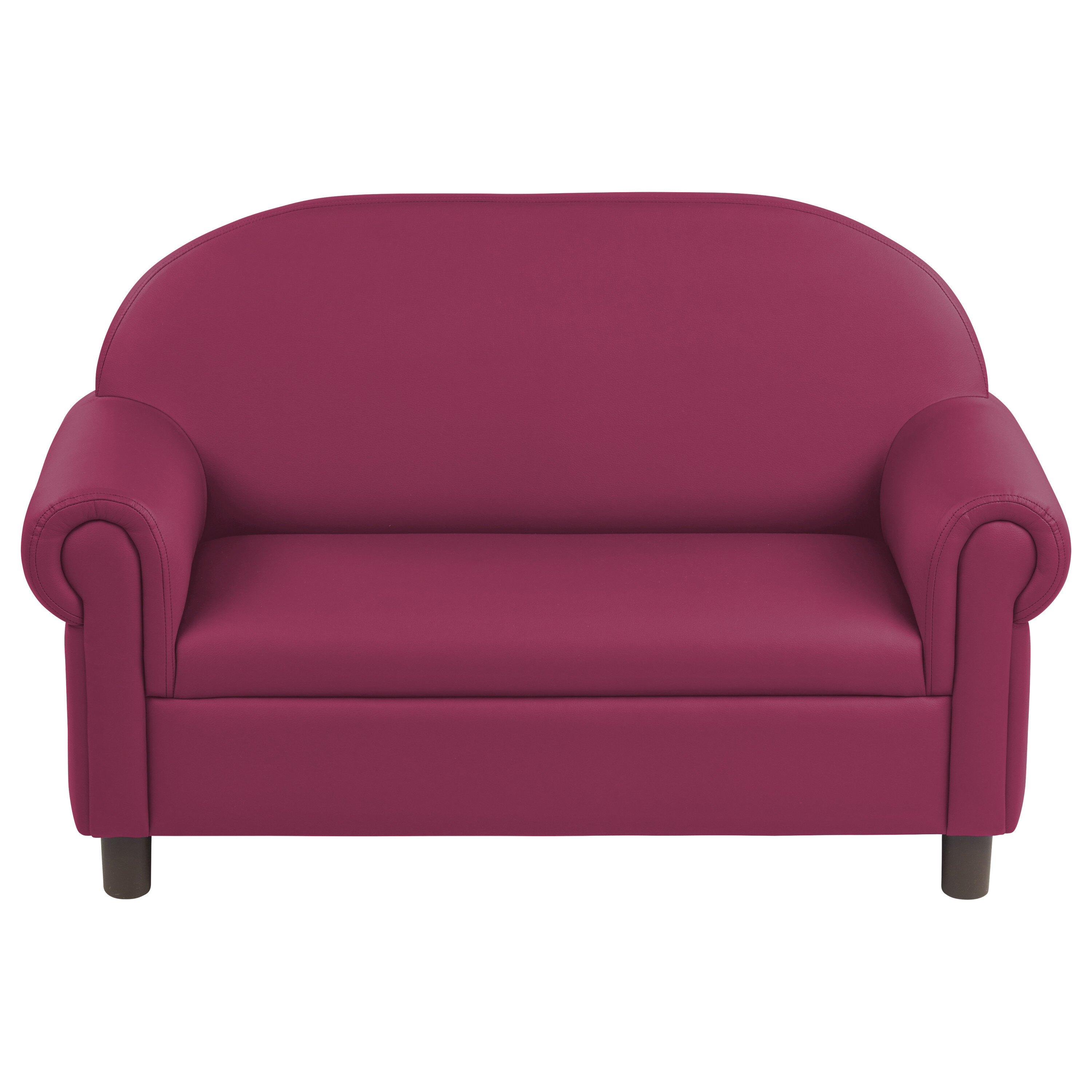 Purple ECR4Kids SoftZone Little Lux Upholstered Toddler Sofa for Kids Room