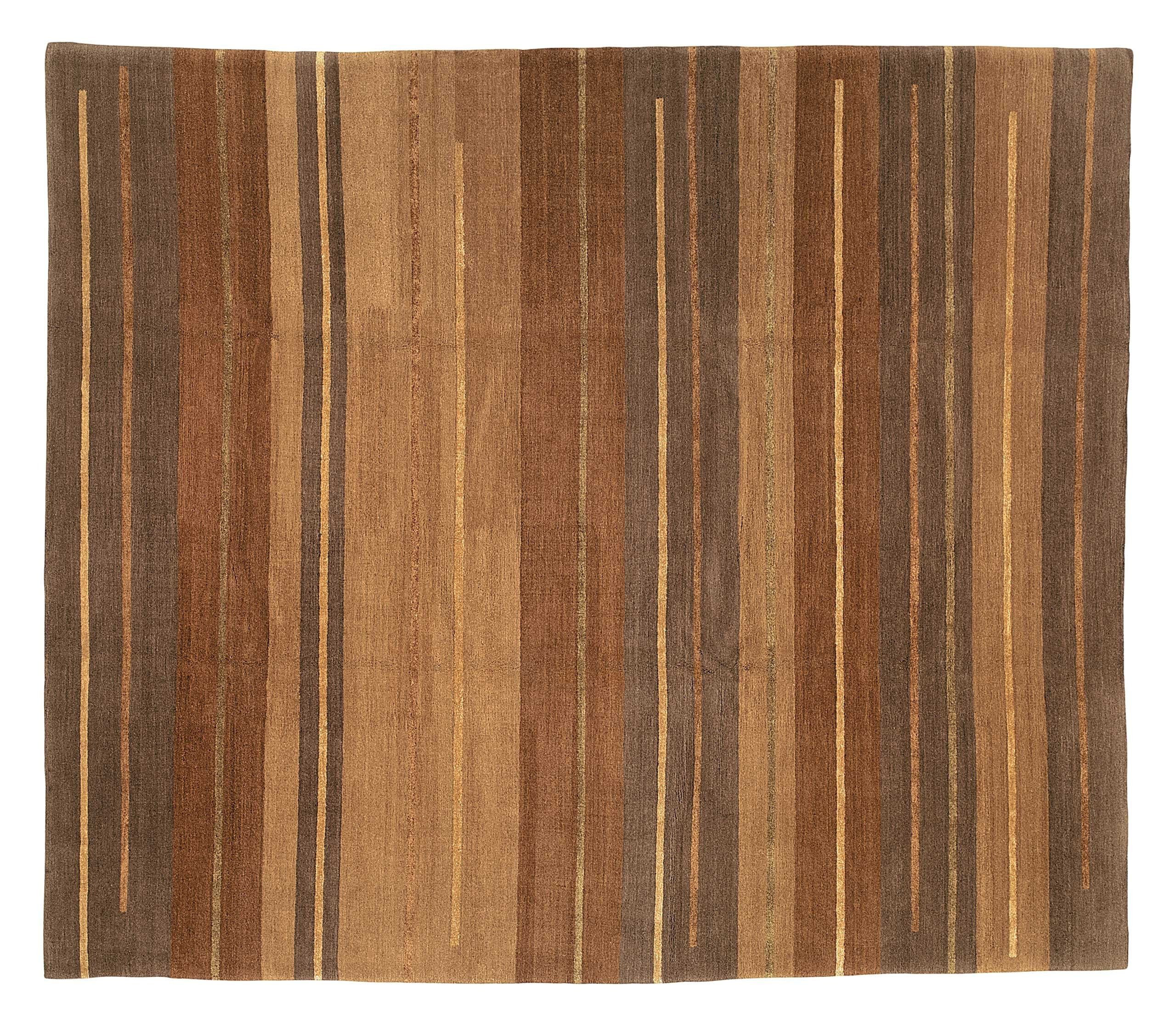 Tufenkian Striped Hand Knotted Wool Silk Brown Area Rug Wayfair