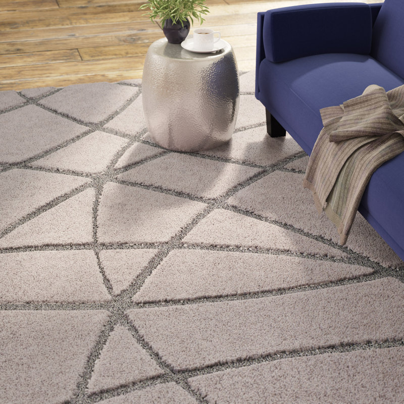 Wrought Studio Marketfield Soft Abstract Modern Shag Gray