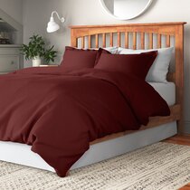 Crimson Red Duvet Cover Set Plain Dyed Poly cotton 180 TC Single Double and King 