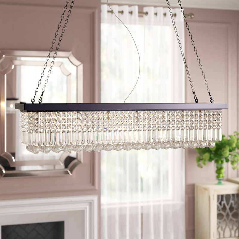 Feminine French Country 8 Light Kitchen Island Square