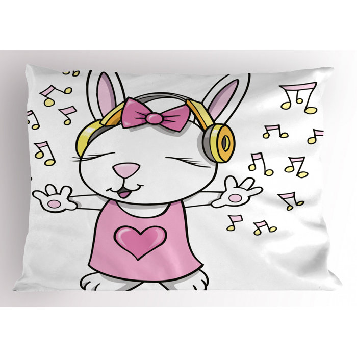 East Urban Home Ambesonne Bunny Pillow Sham Rock Star Rabbit