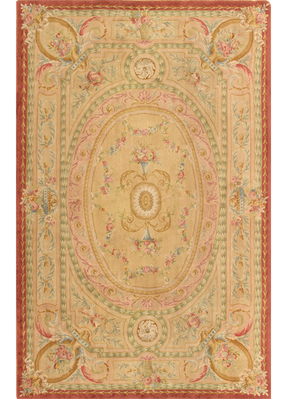 Pasargad One Of A Kind Savonnerie Hand Knotted 2010s 8 11 X 13 9 Wool Area Rug In Beige Perigold