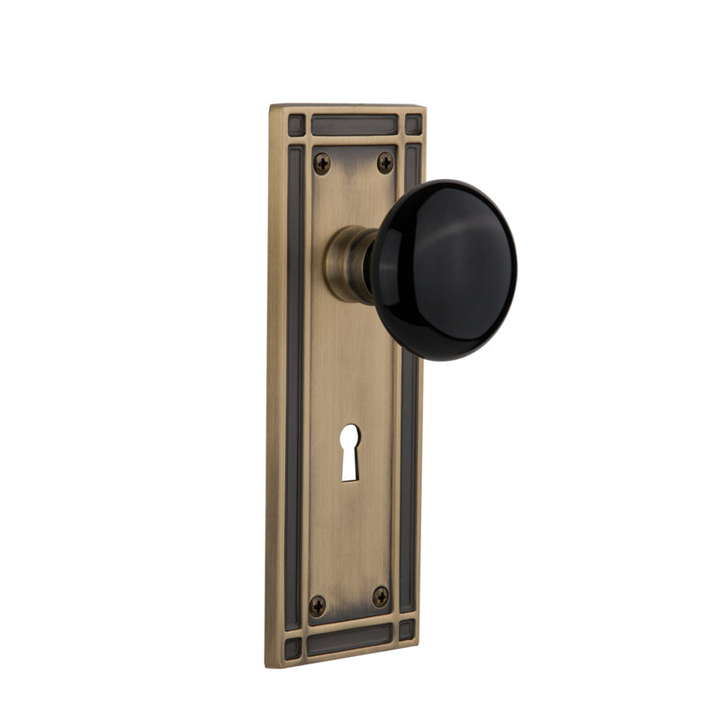 Nostalgic Warehouse Black Porcelain Single Dummy Door Knob With