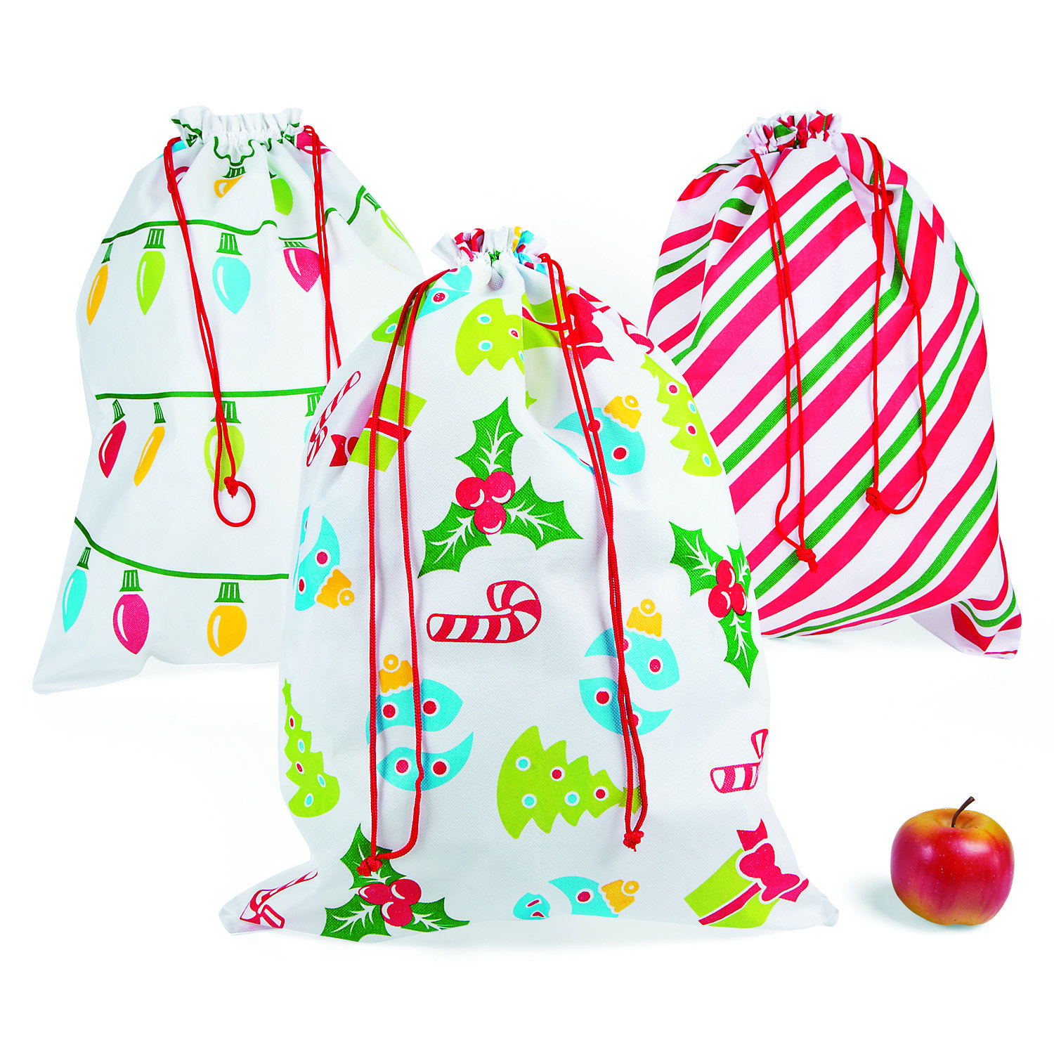 The Holiday Aisle® Ariaan 6 Piece Jumbo Drawstring Gift Bags Set
