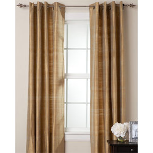 Solid Semi-Sheer Single Grommet Single Curtain Panel