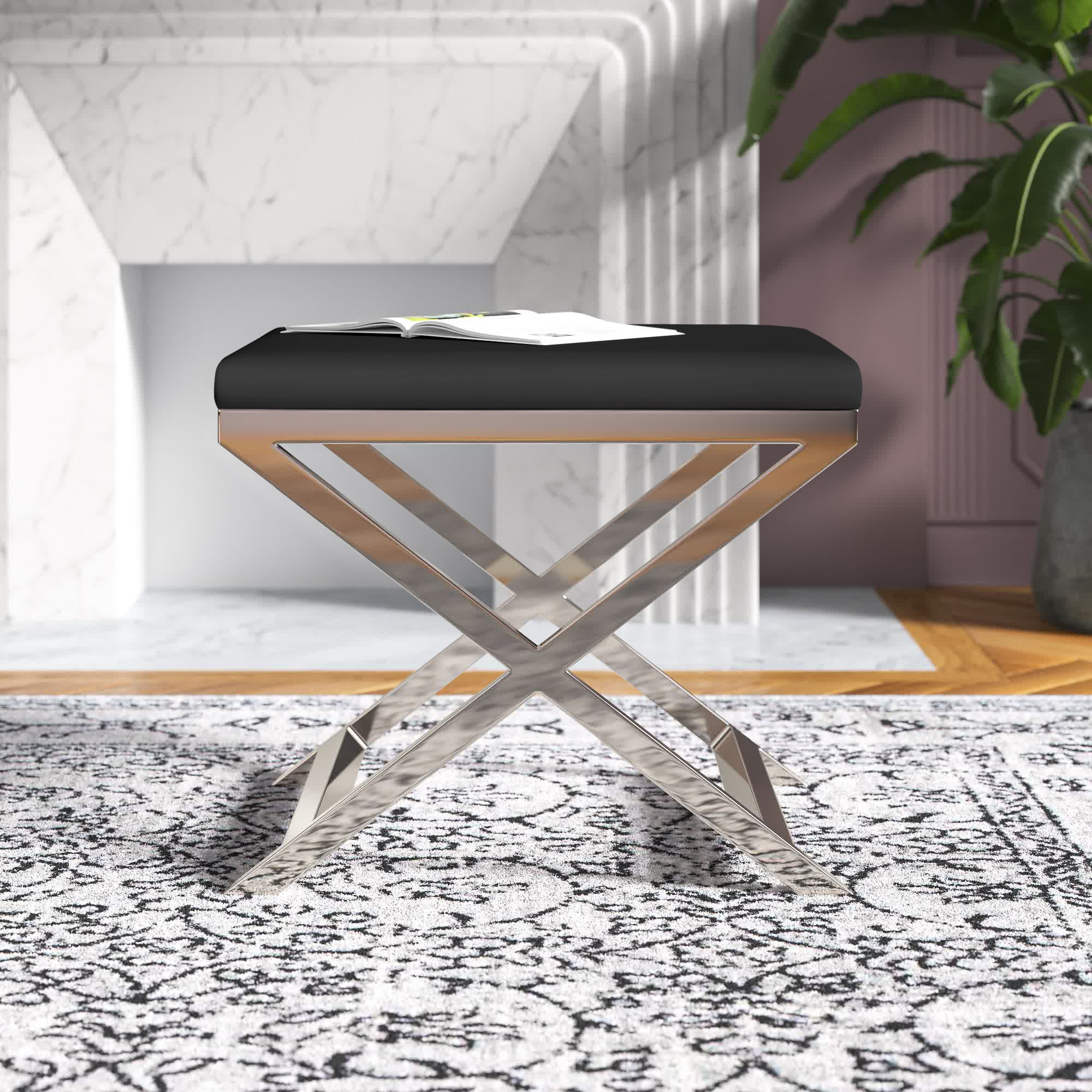 Etta Avenue™ Axel 20'' Tall Stainless Steel Accent Stool & Reviews