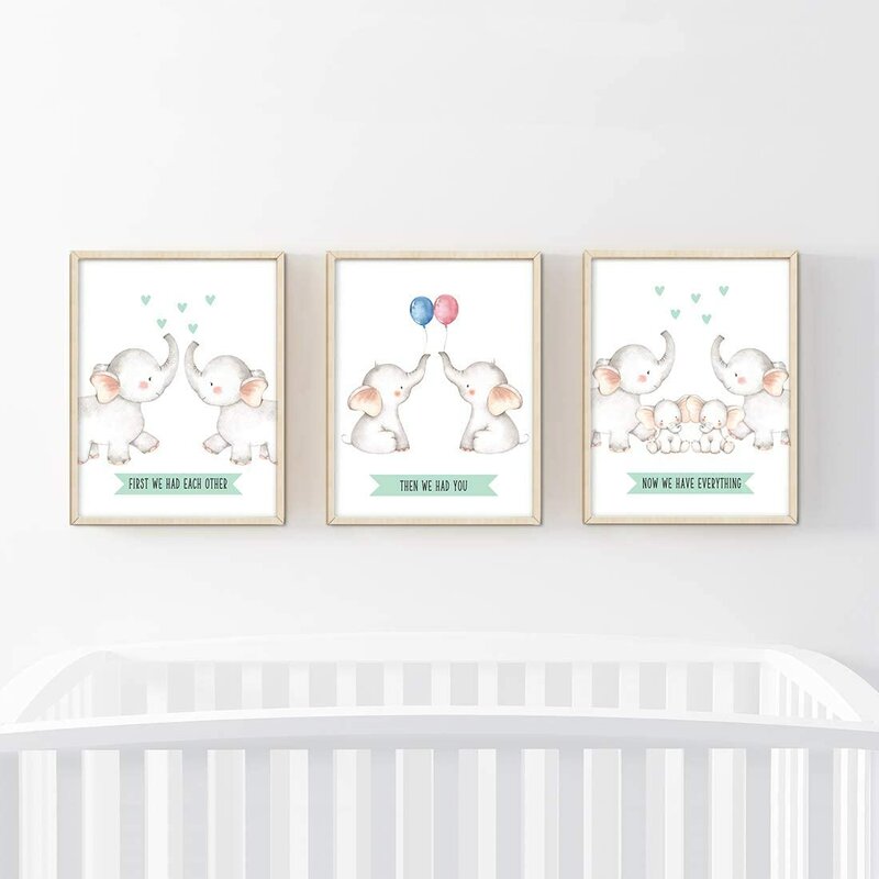 Harriet Bee Crotzer First We Had Each Other Then You Now We Have Everything Twin Boy Girl Elephant Graphic 3 Piece Set Paper Print Wayfair