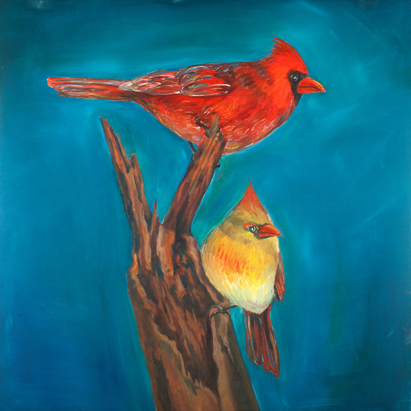 August Grove Birds On A Branch Oil Painting Print On Wrapped
