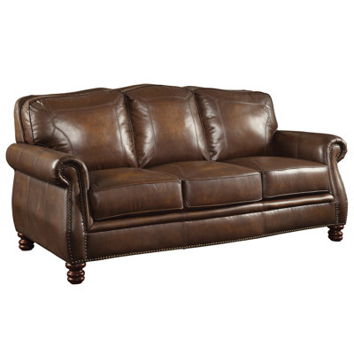 Darby Home Co Linglestown Leather Sofa Reviews Wayfair