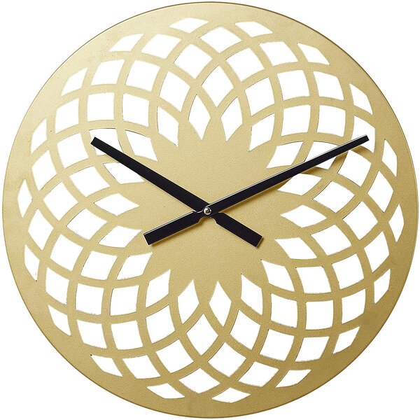 Gold LAMIKO Non-Ticking Silent Wall Clocks 12 Inch Battery Operated Quartz Decro Clock Easy to Read for Bedroom Home Kitchen Room Office School