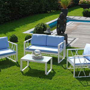 4-tlg. Loungegruppen-Set Santorin mit Kissen von..